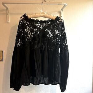 Black Free People Lace Top